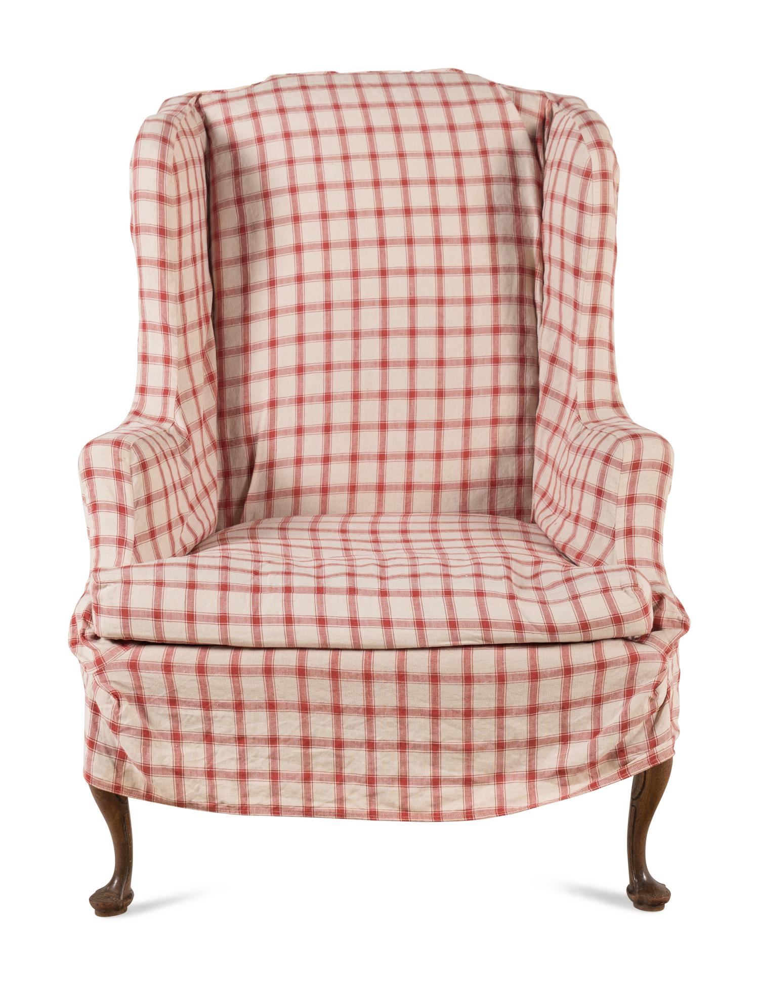 A Queen Anne Style Walnut Wingback Chair