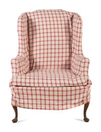 A Queen Anne Style Walnut Wingback Chair