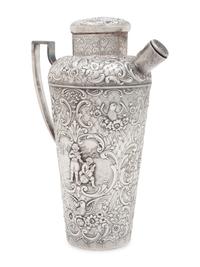 A Repoussé-Decorated Silver-Plate Cocktail Shaker