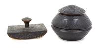 An American Art Nouveau Bronze Inkwell, Sengbusch Height 4 1/4 inches.