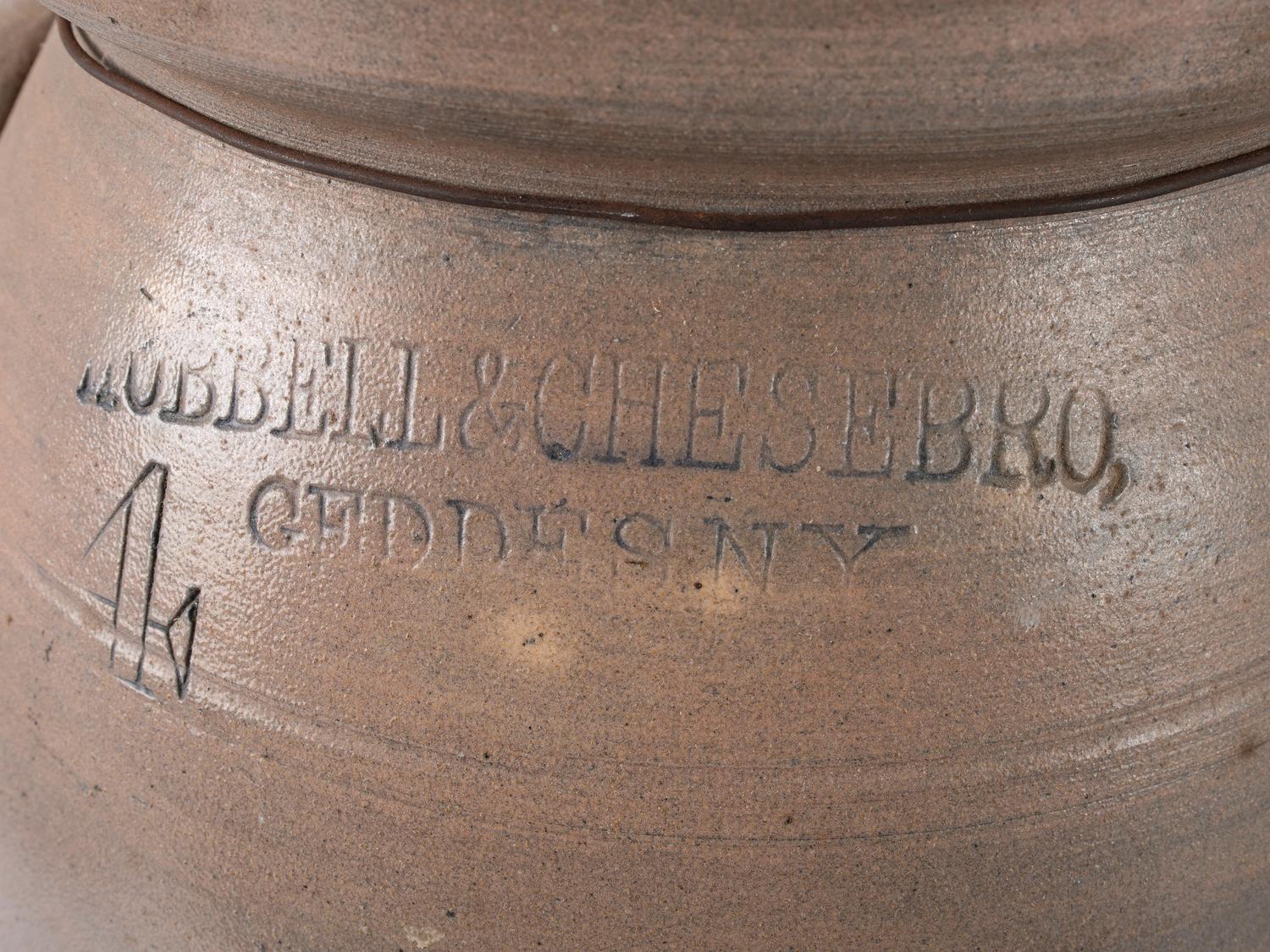 Two Cobalt Decorated Stoneware Vessels