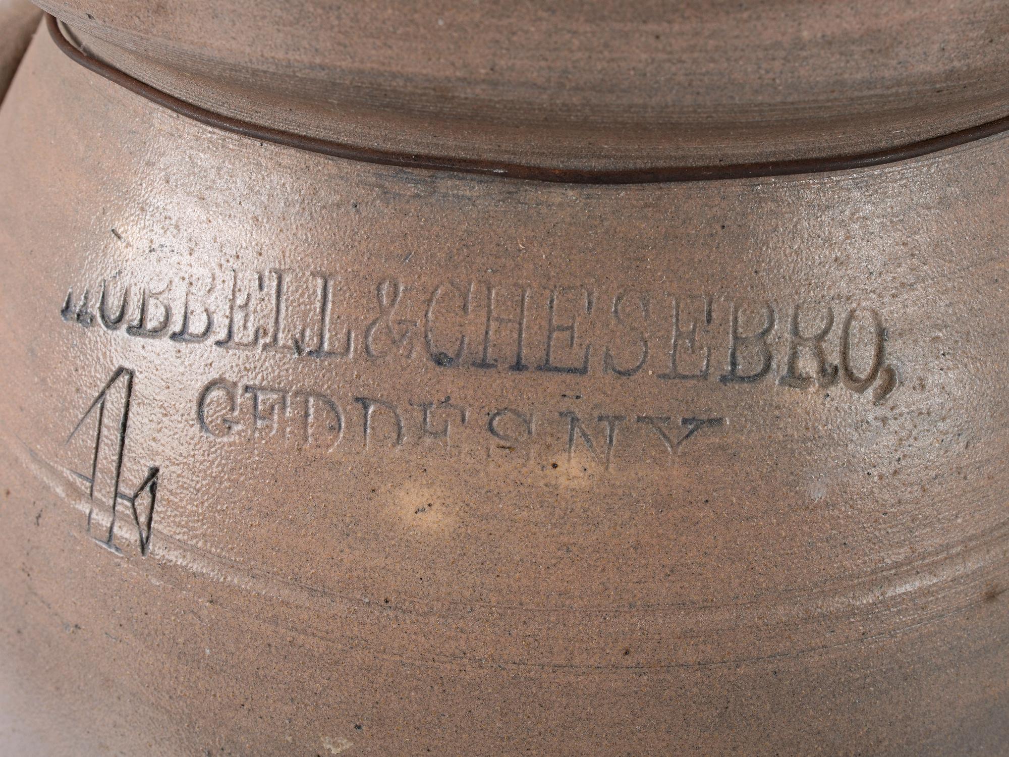 Two Cobalt Decorated Stoneware Vessels