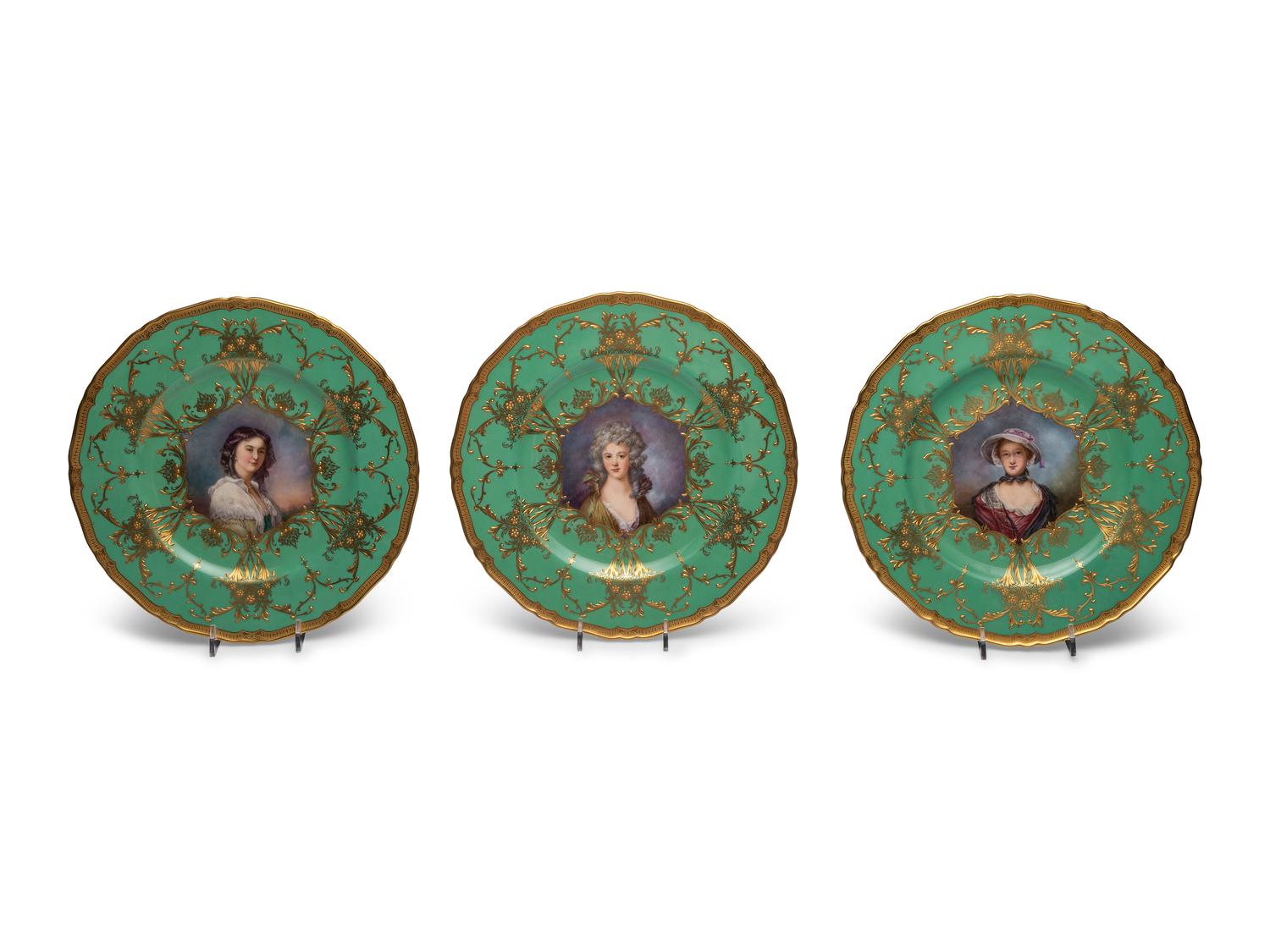 A Set of Twelve Royal Worcester Porcelain Cabinet Plates