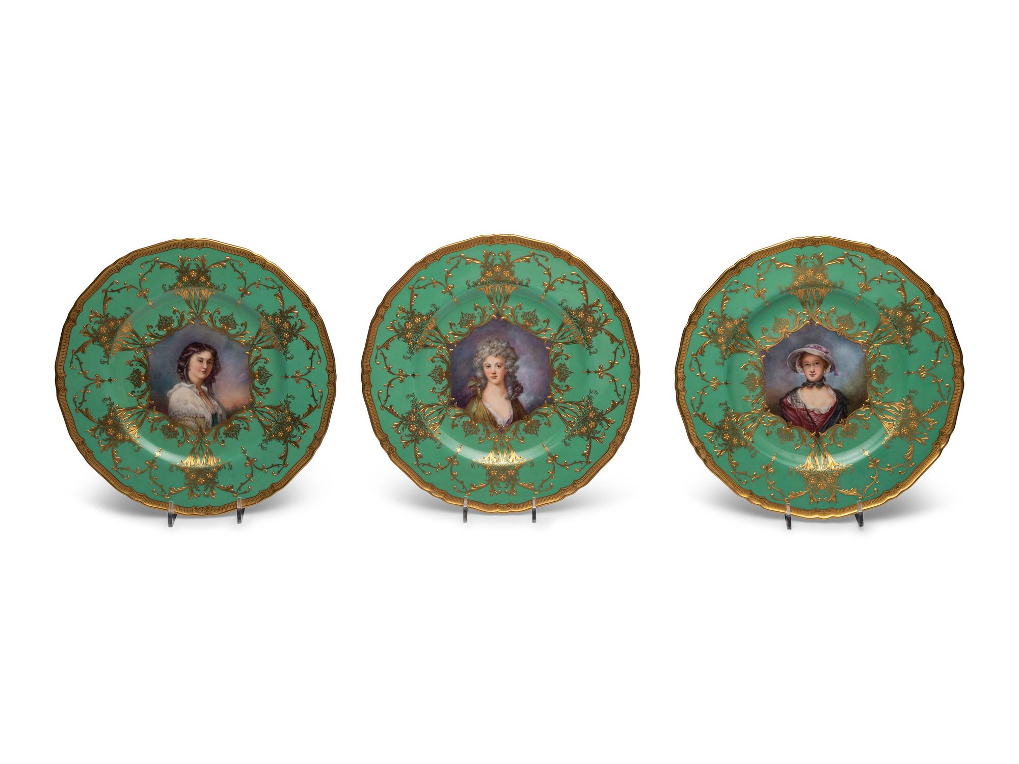A Set of Twelve Royal Worcester Porcelain Cabinet Plates
