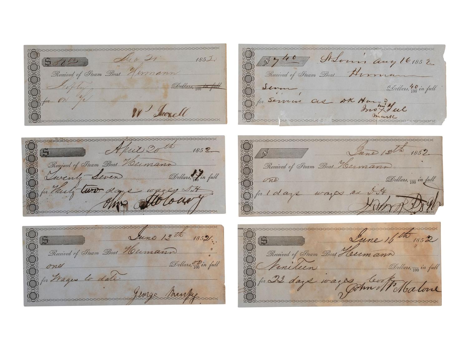 [TRANSPORTATION - SHIPS]. Collection of Trans-Atlantic mail, steamship freight bills. and checks.