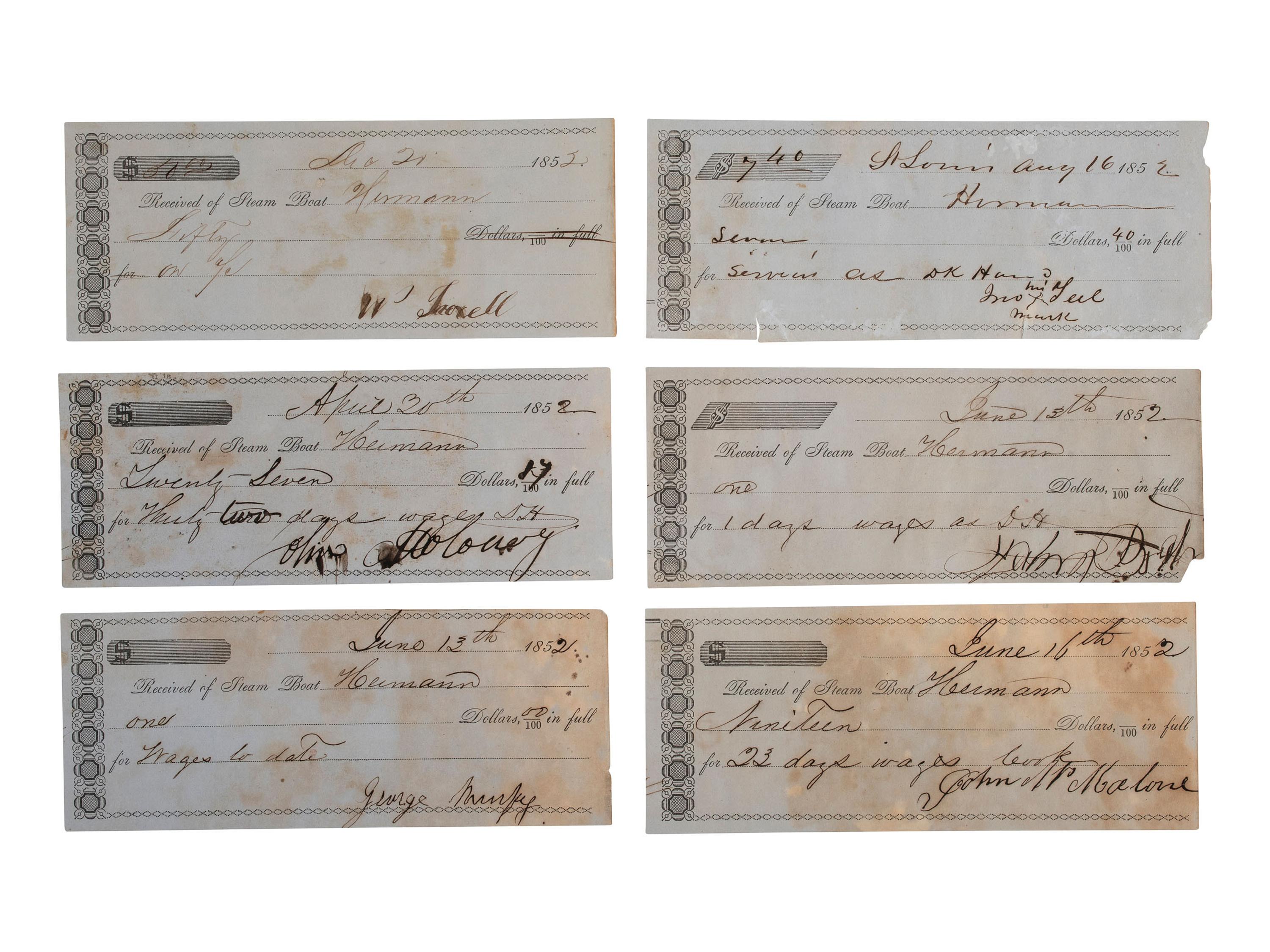 [TRANSPORTATION - SHIPS]. Collection of Trans-Atlantic mail, steamship freight bills. and checks.