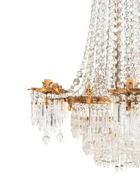 A Victorian Cut Glass Six-Light Chandelier