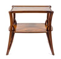 A Louis Majorelle Marquetry Side Table Height 31 inches.