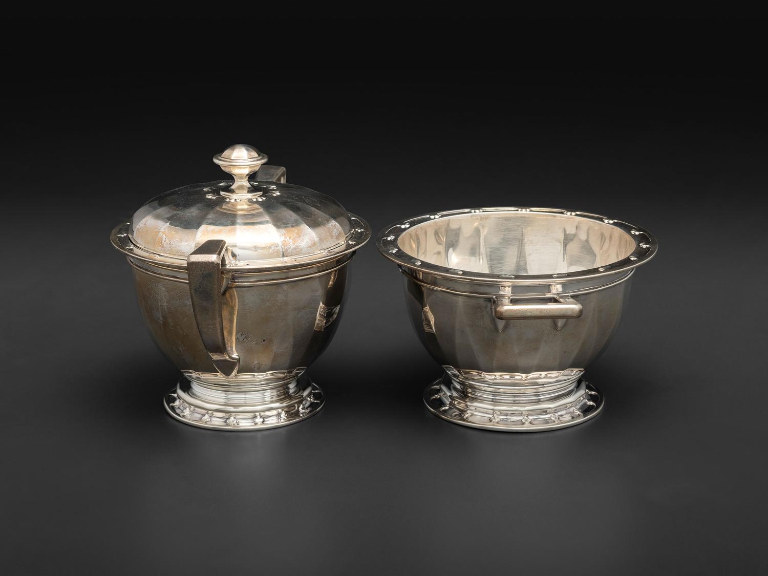 An American Silver Seven Piece Tea and Coffee Service with Matching Tray