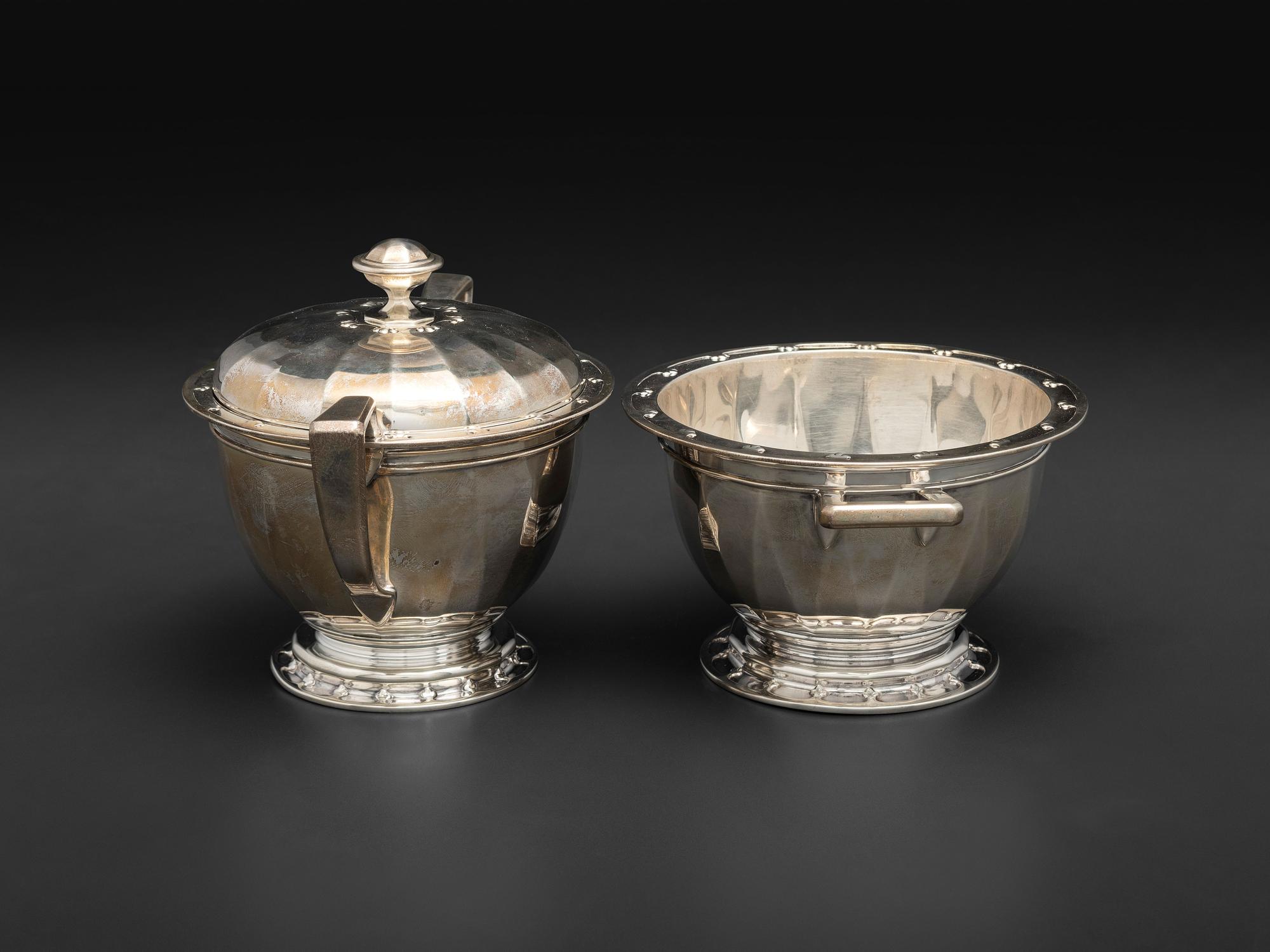 An American Silver Seven Piece Tea and Coffee Service with Matching Tray