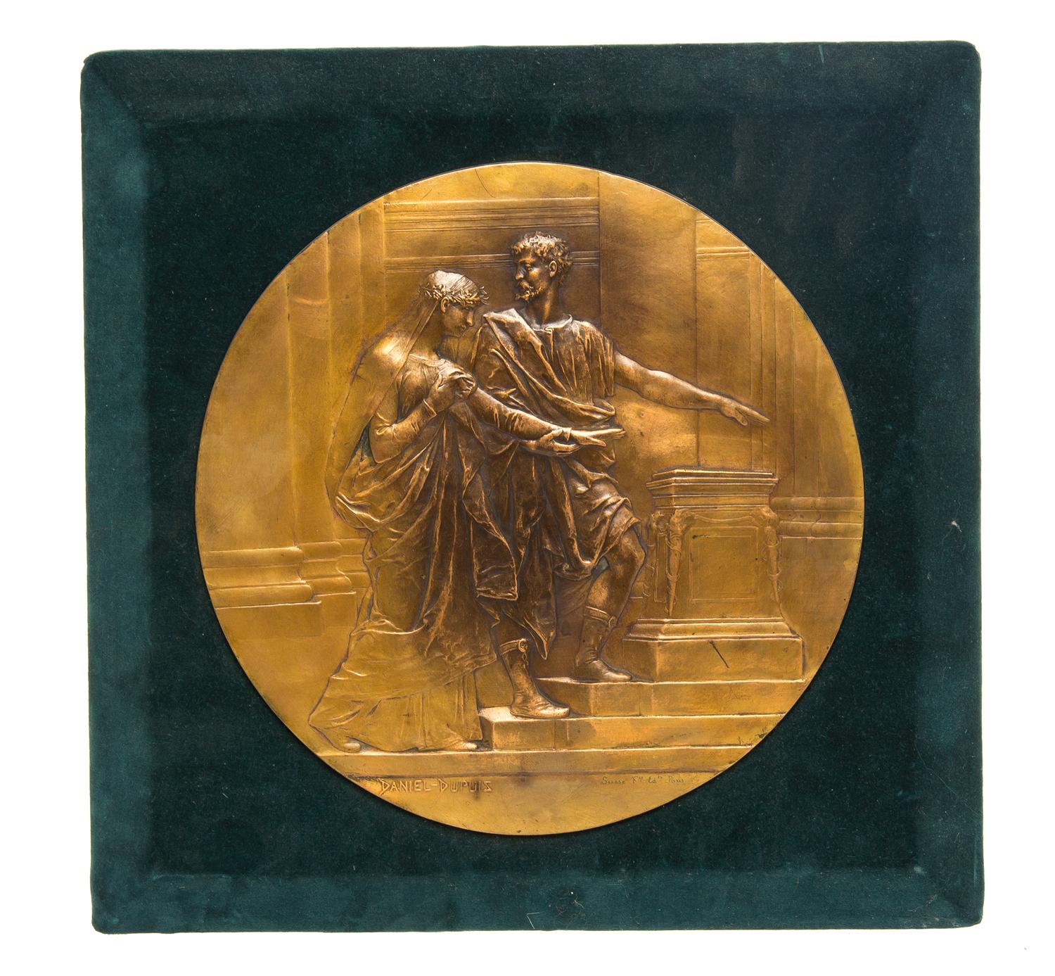 A French Gilt Bronze Roundel, DANIEL DUPUIS (1849-1899), Diameter 10 3/4 inches. — DANIEL DUPUIS (1849-1899),