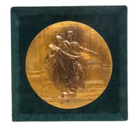 A French Gilt Bronze Roundel, DANIEL DUPUIS (1849-1899), Diameter 10 3/4 inches. — DANIEL DUPUIS (1849-1899),