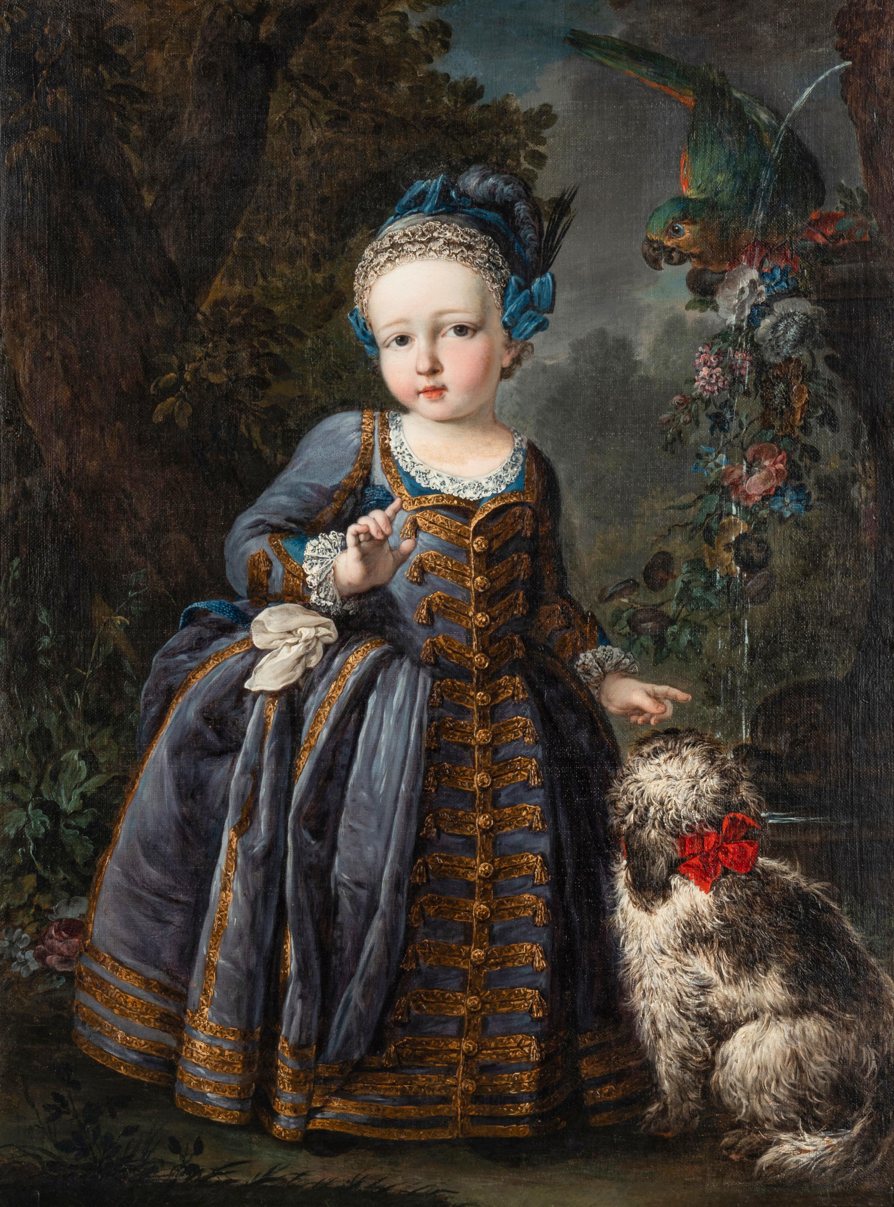 Follower of Pierre Gobert (French, 1662-1744) — Portrait of a Child with Dog