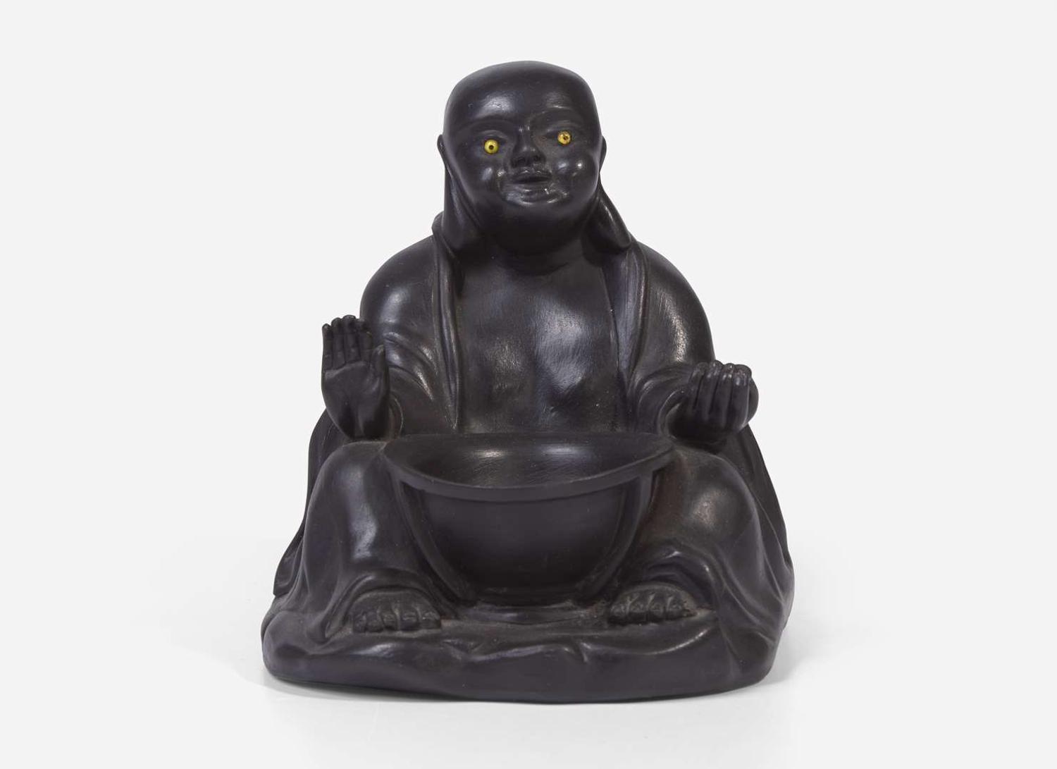 A Wedgwood Black Basalt Figure of Buddha, UK, circa 1910