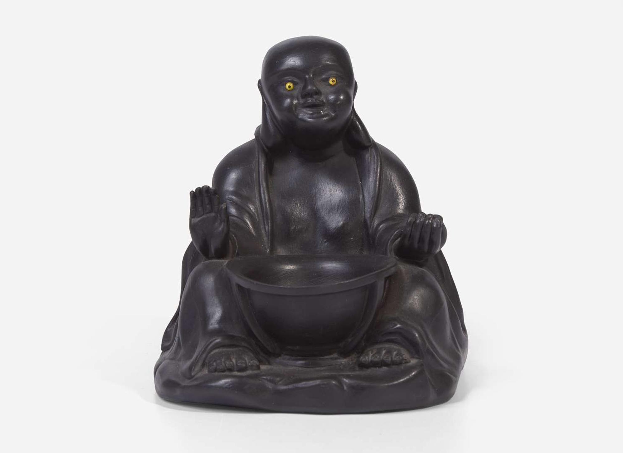 A Wedgwood Black Basalt Figure of Buddha, UK, circa 1910