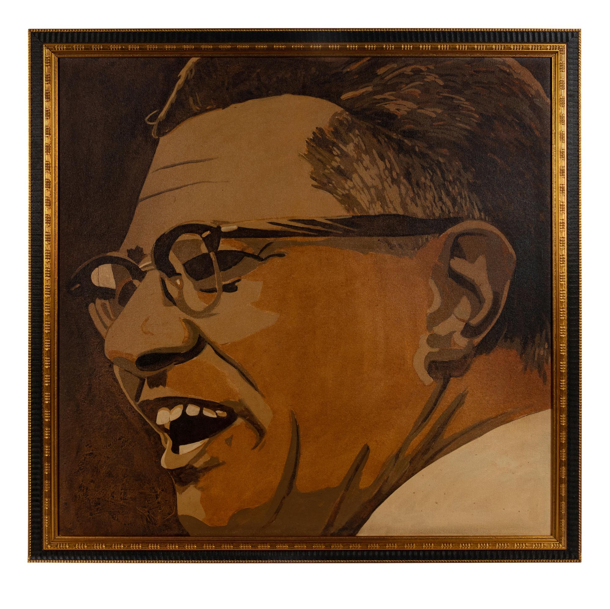 A Vince Lombardi Large Painting Formerly Displayed at Mike Ditka's Restaurant