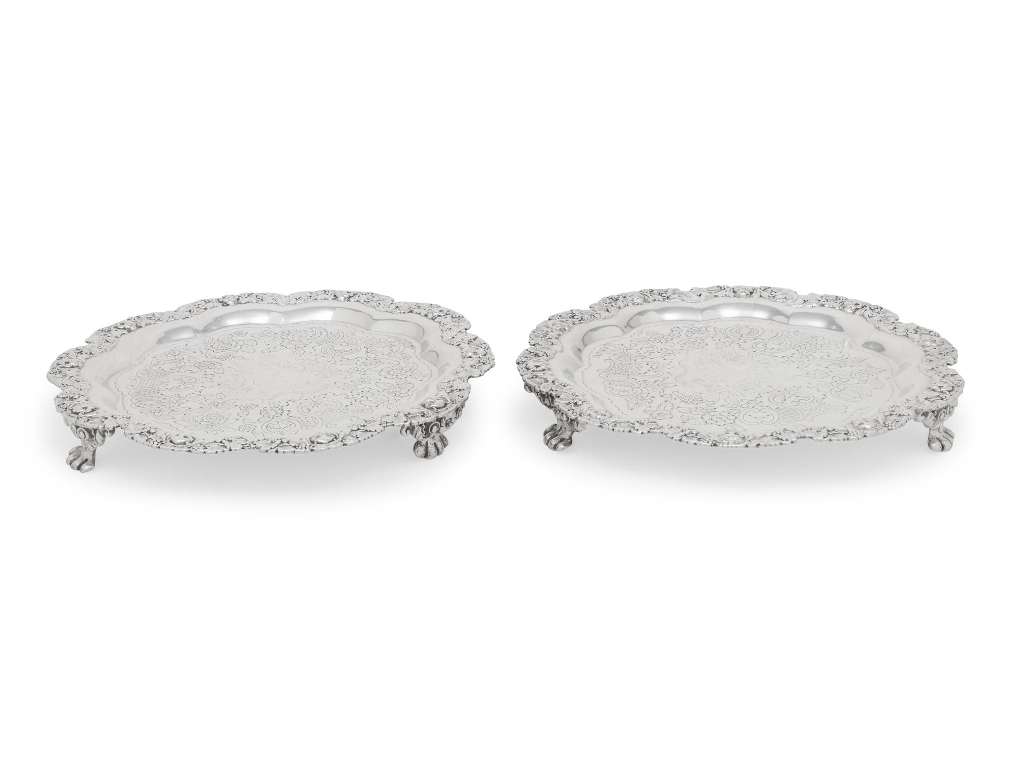 A Pair of George III Silver Salvers