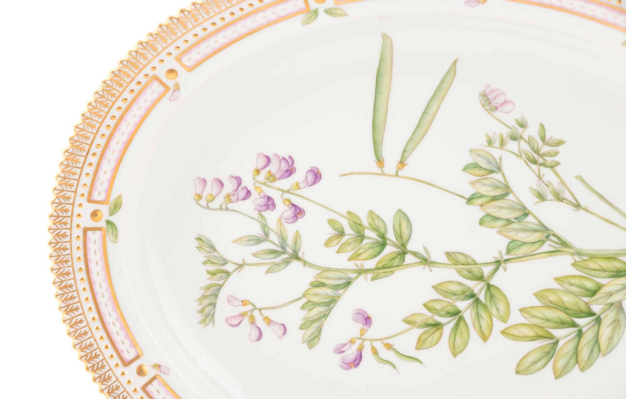 Two Royal Copenhagen Flora Danica Porcelain Platters