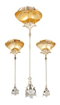 A Cased American Silver Spoon Set, Gorham Mfg. Co., Providence, RI, Circa 1865, Morning Glory pattern, retailed by Tiffany & Co., compr