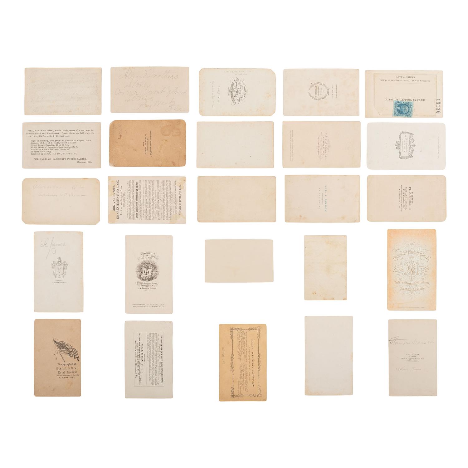 [Early Photography] Group of 25 Carte de Visites of U.S. Landmarks, Monuments, and Scenic Views