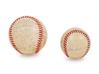 A 1950 New York Giants Team Signed Baseball Including Monte Irvin and A 1960 San Francisco Giants Team Signed Mini Baseball Including Orlando Cepeda and Willie McCovey (BAS Beckett Authentication Services Certified)