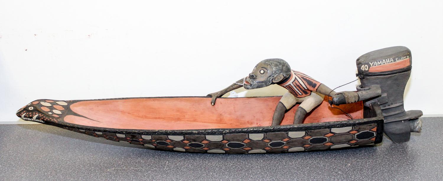 Edmond Kundi, (Palembei Village, Papua New Guinea, 20th Century), Canoe with Outboard Motor 2