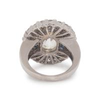 Near Colorless Sapphire, Diamond, and Sapphire Ring