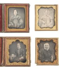[EARLY PHOTOGRAPHY]. 16 sixth plate daguerreotypes of women with books and other objects of interest.