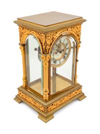 An Ansonia Sirius Gilt Metal and Crystal Regulator Clock