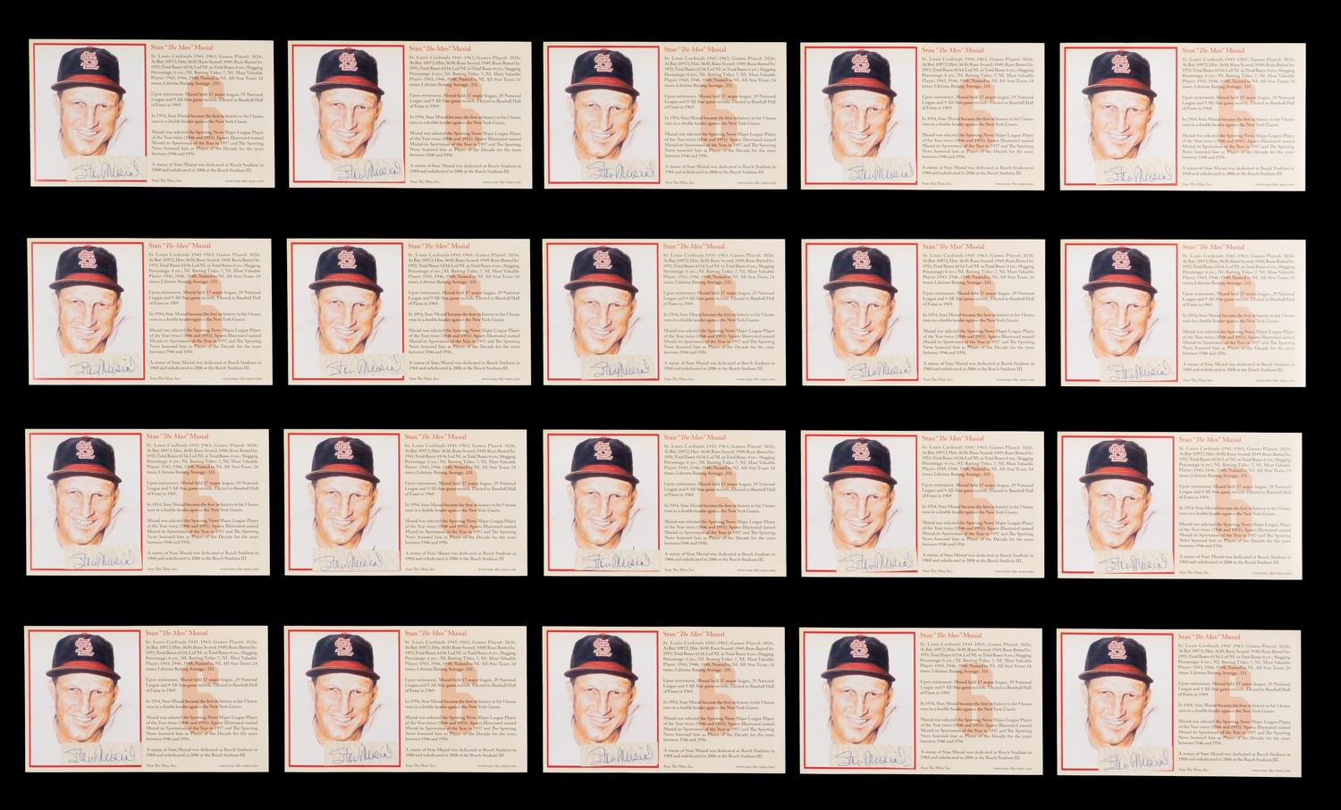 A Collection of Stan Musial Signed Autograph Items (26)