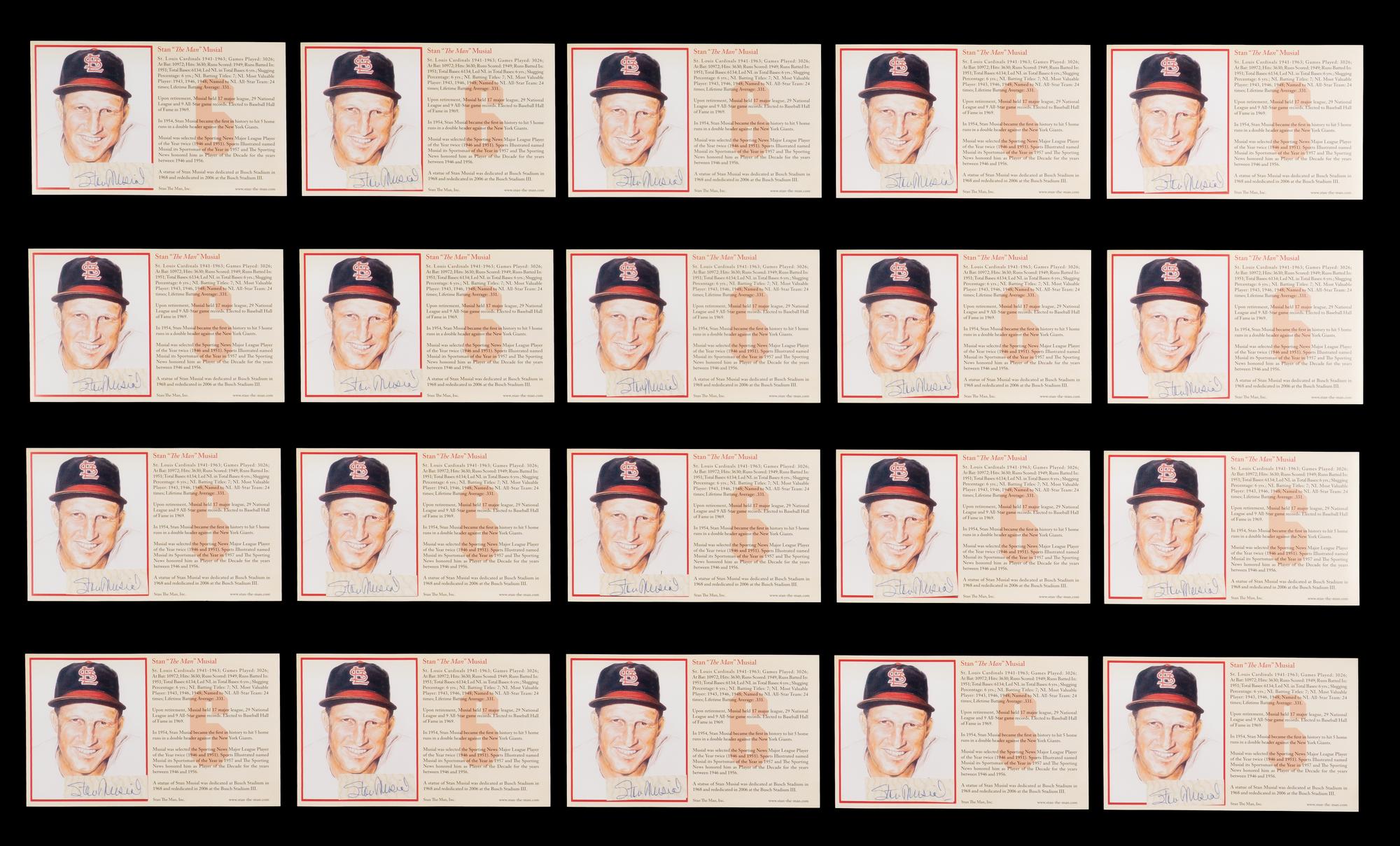 A Collection of Stan Musial Signed Autograph Items (26)