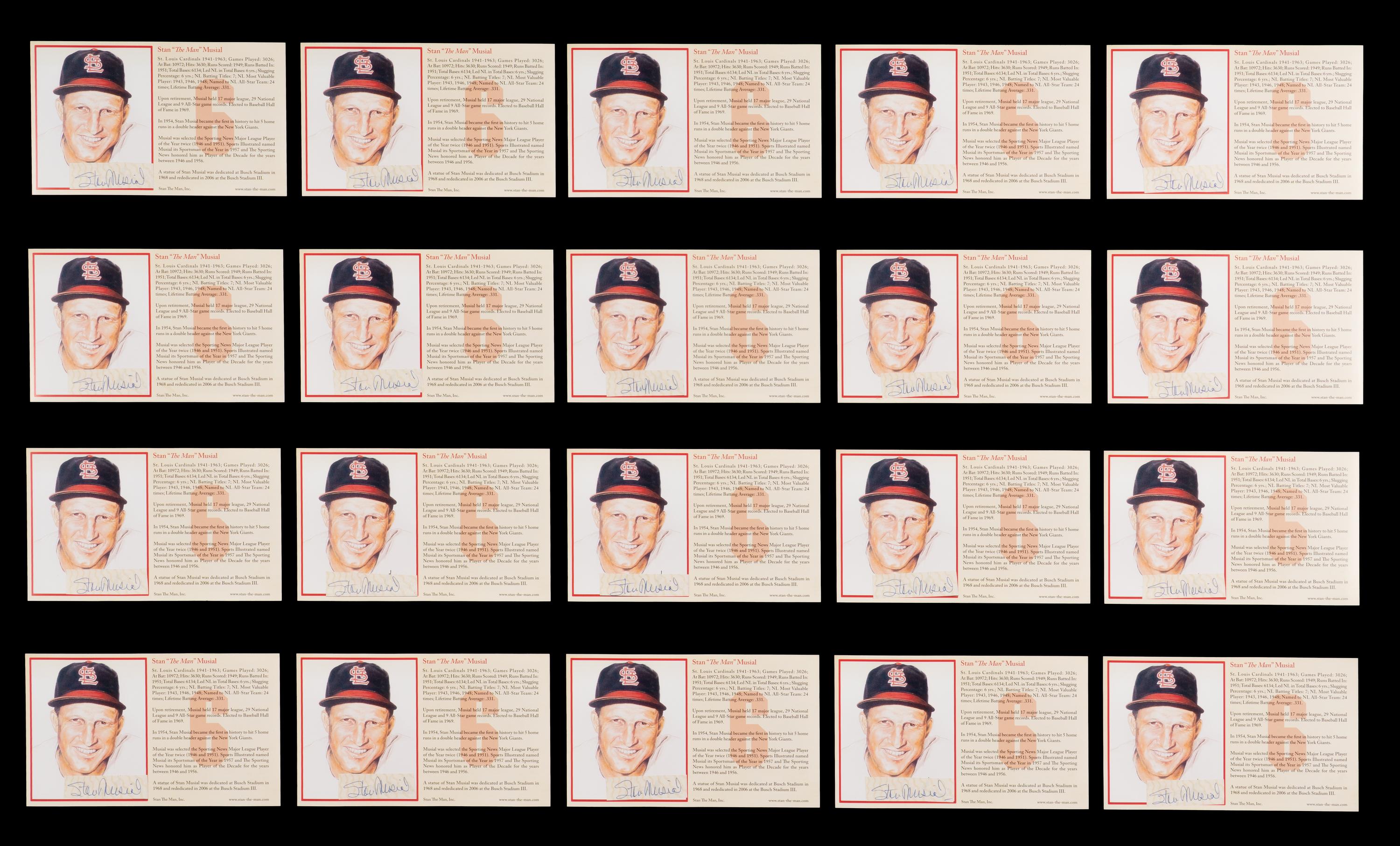 A Collection of Stan Musial Signed Autograph Items (26)