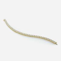 A 14K Yellow Gold and Diamond Tennis Bracelet