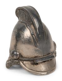 Two Knight Inkwells and a Helmet Inkwell