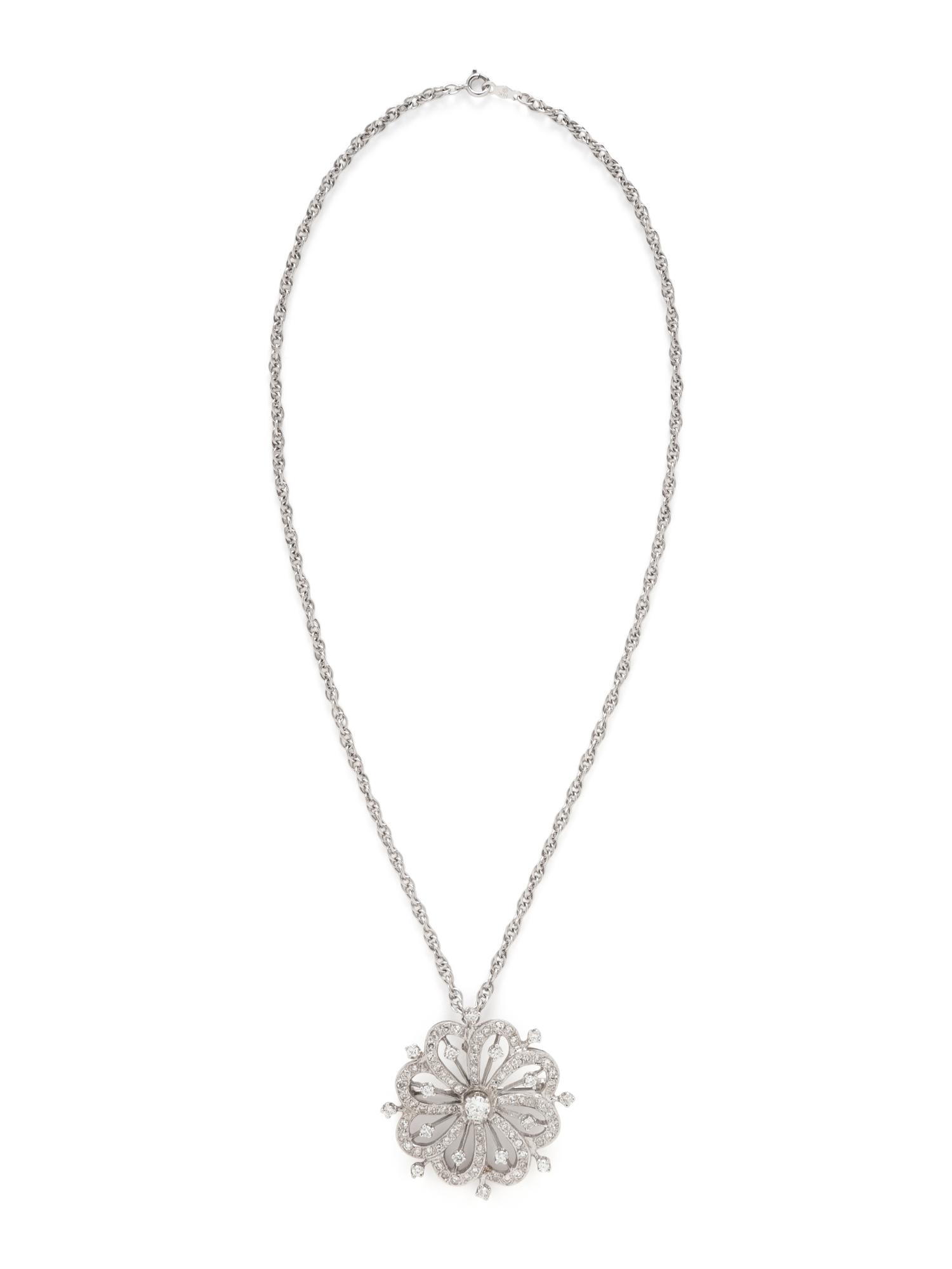 WHITE GOLD AND DIAMOND PENDANT NECKLACE