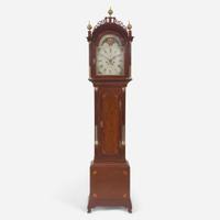 A Federal inlaid mahogany tall case clock Works by Simon Willard (1753-1848), Roxbury, MA, the case possibly by Stephen Badlam (1751-1815), Dorchester, MA, circa 1795