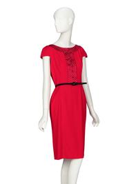 Christian Dior by John Galliano , Red Belted Cocktail Dress