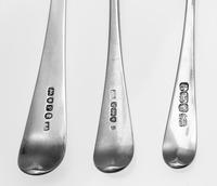 Three George III Silver Serving Spoons, Hester Bateman, London, 1783-1791, comprising a sauce ladle and two serving spoons.