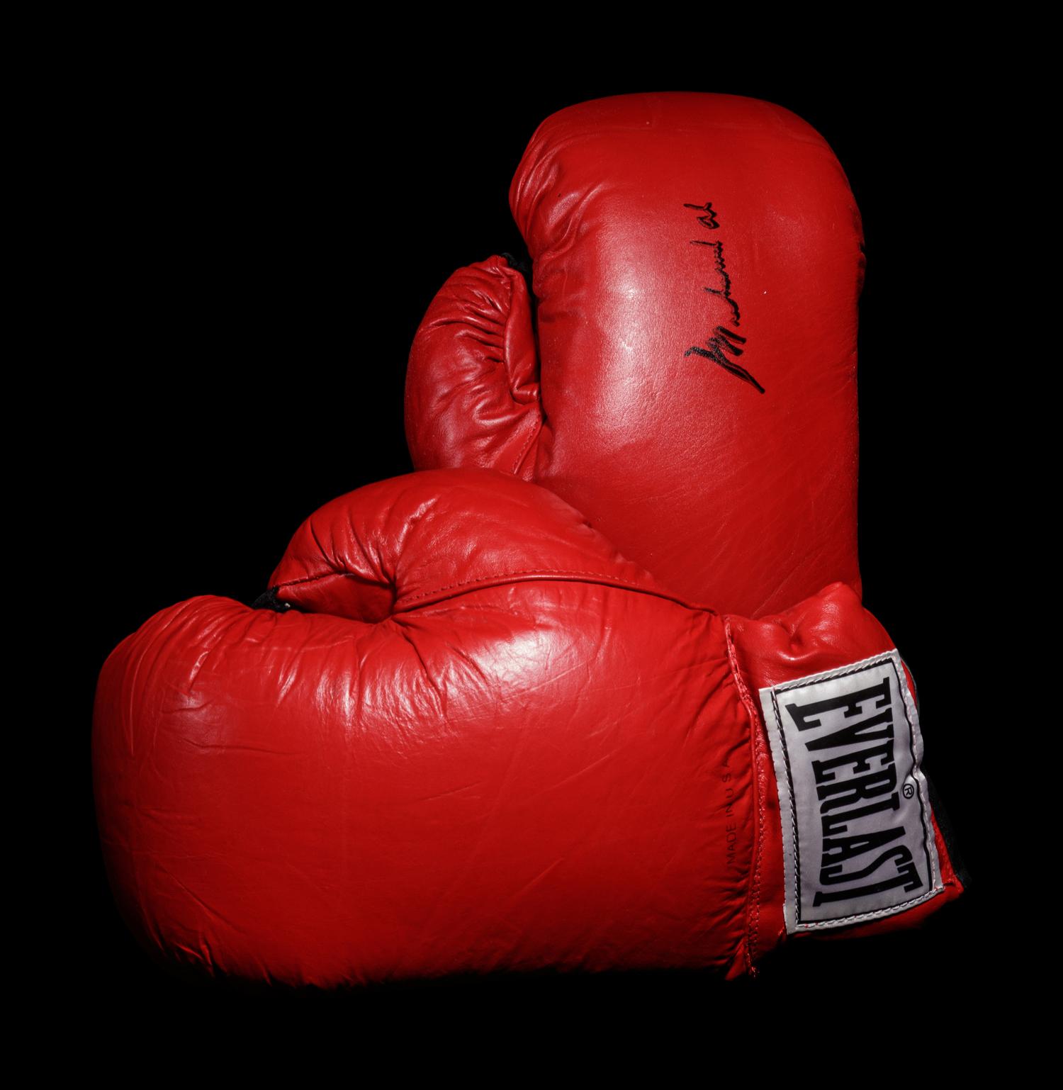 A Pair of Muhammad Ali Autographed Boxing Gloves (One Signed) Steiner,