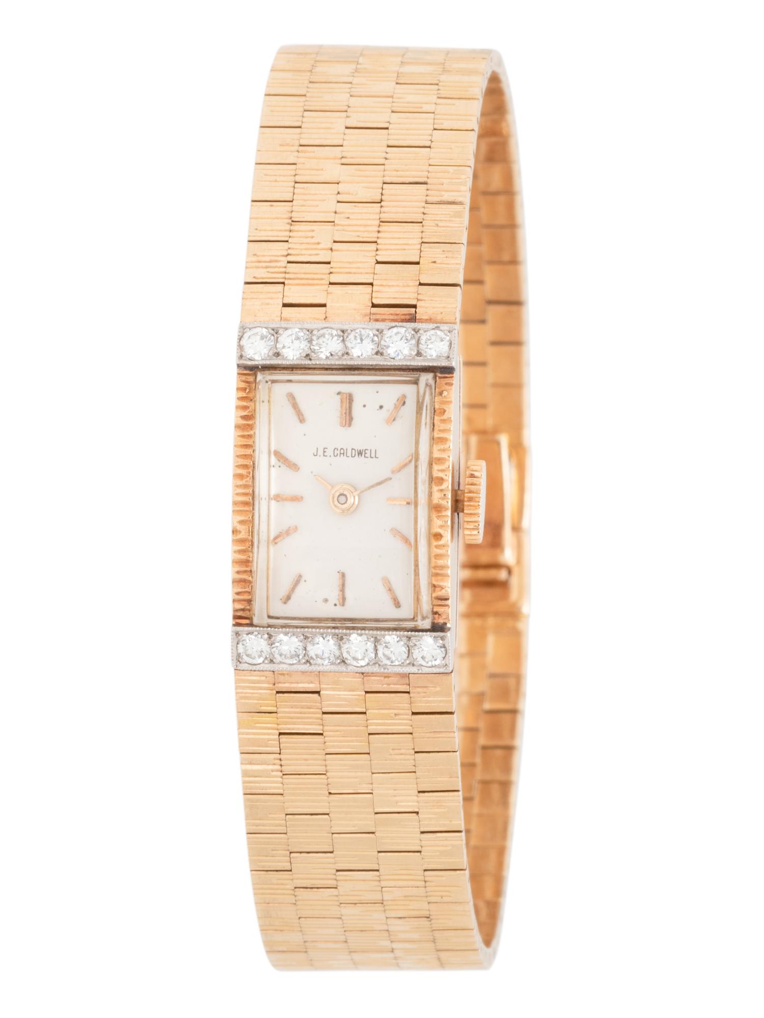 J.E. CALDWELL, 14K YELLOW GOLD AND DIAMOND WRISTWATCH