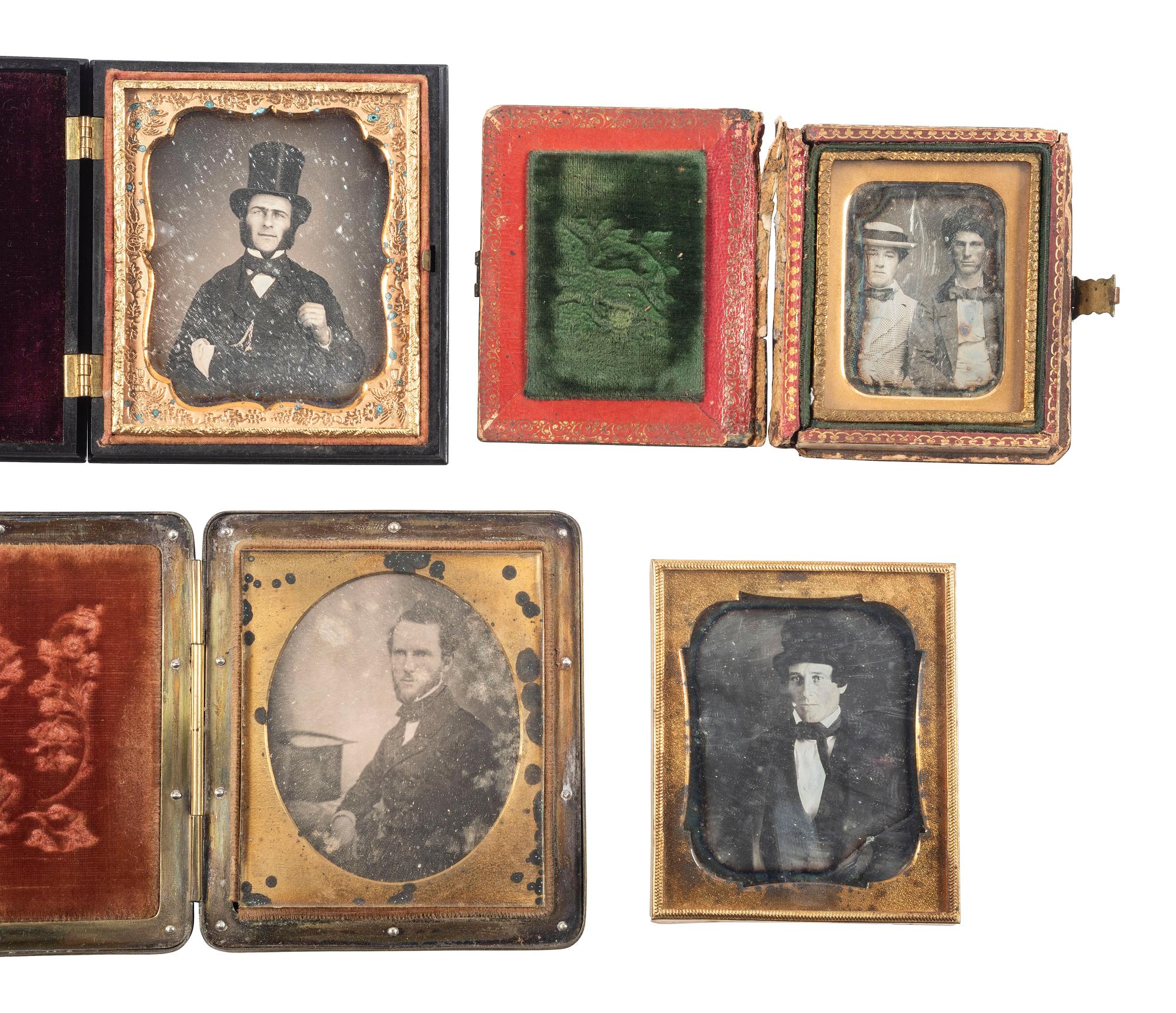 [EARLY PHOTOGRAPHY]. A collection of 26 portraits of subjects with hats.