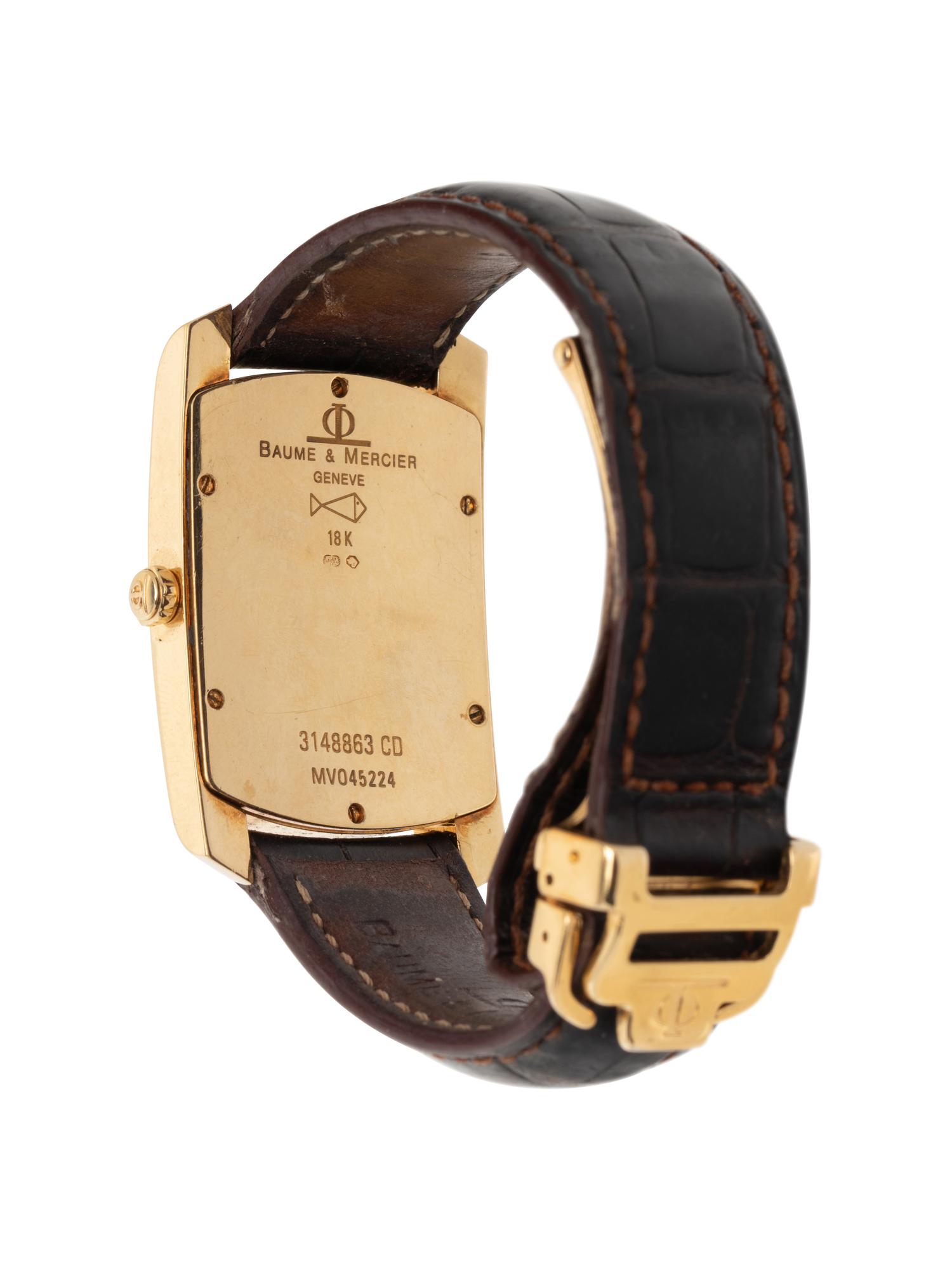 BAUME & MERCIER, RETAILED BY TIFFANY & CO., YELLOW GOLD 'HAMPTON' WATCH