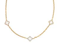 TRICOLOR GOLD AND DIAMOND NECKLACE