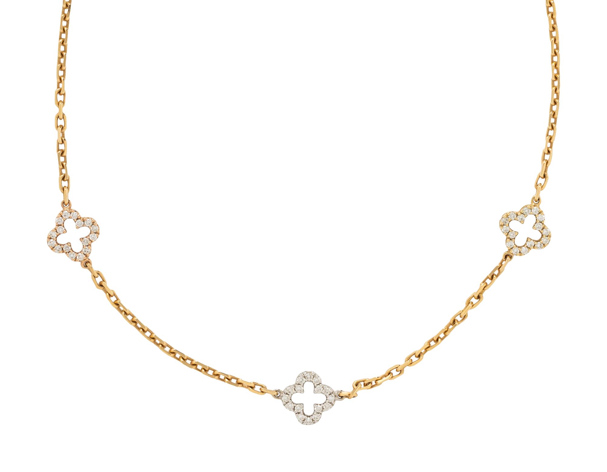 TRICOLOR GOLD AND DIAMOND NECKLACE