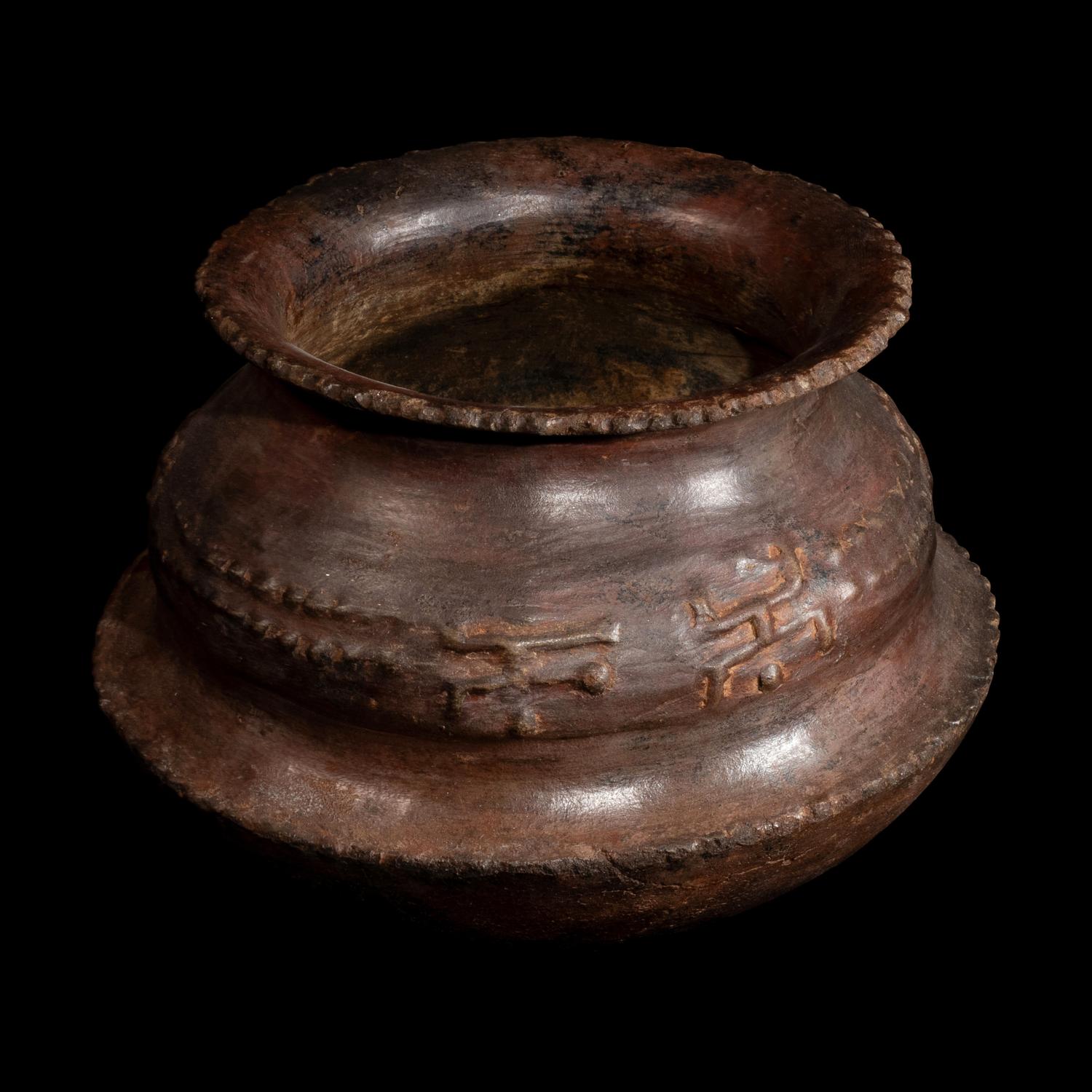 Six San Agustin Burnished Carinated Bowls