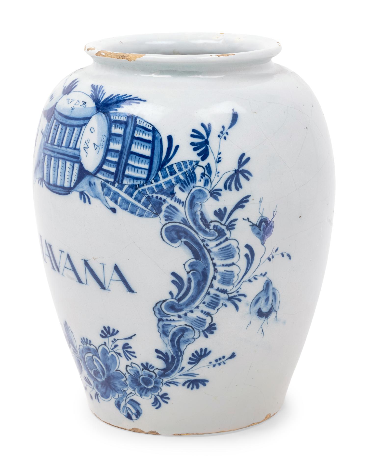 A Delft Pottery Tobacco Jar