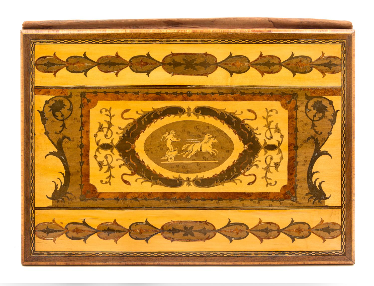 A Marquetry Folio Cover 14 x 10 inches.