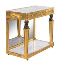 An Empire Style Giltwood Marble-Top Pier Table