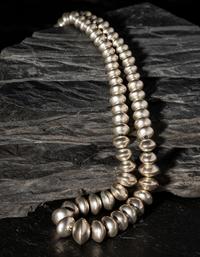 Navajo Graduated Silver Bead Necklace