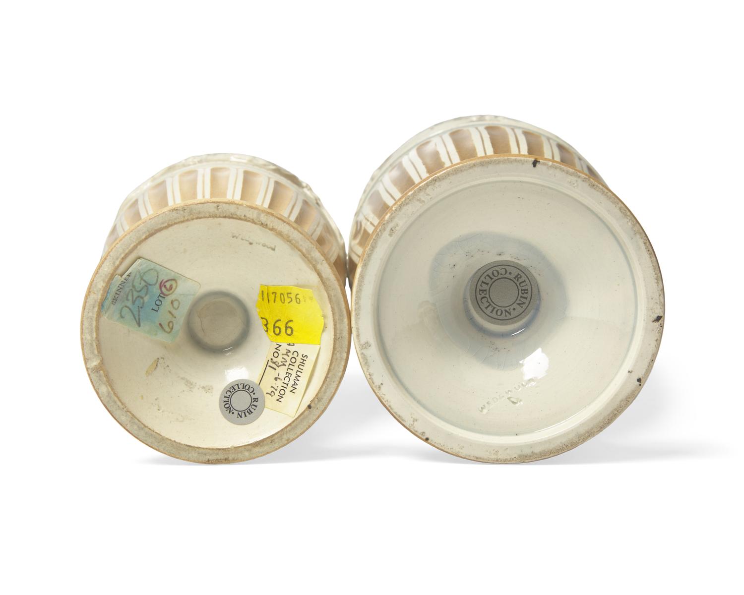 Two Wedgwood Cream Decorated Pearlware Articles